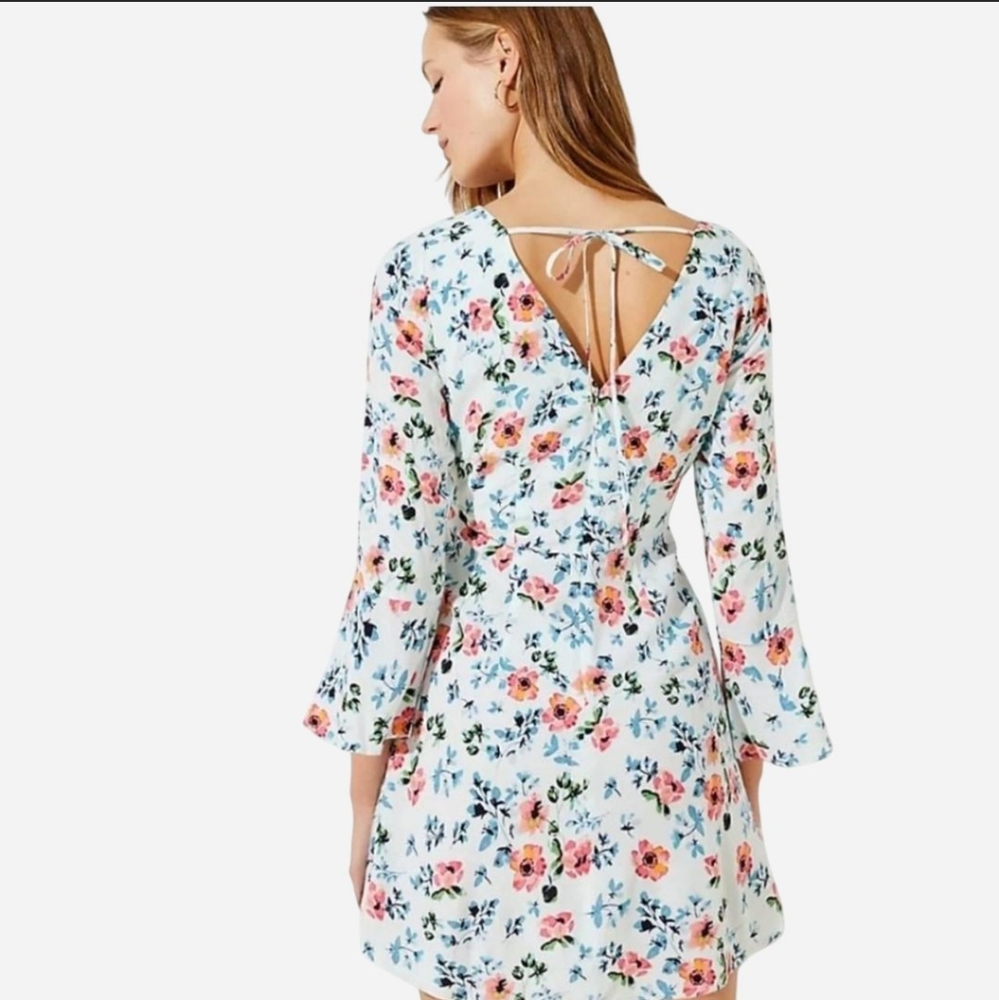 Petite Floral Tie Back Dress